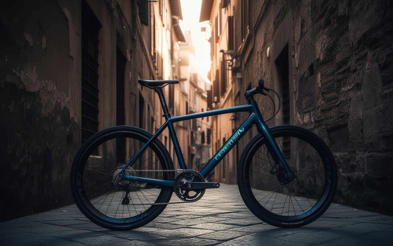 Bicicletta custom in un vicolo di Roma