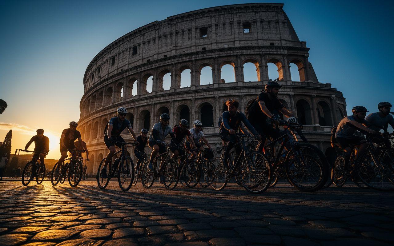 Ciclismo urbano tra le rovine di Roma